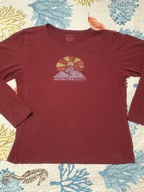 Women's Life is Good "Happy Trails" Women's Crusher Long Sleeve Sixe XL